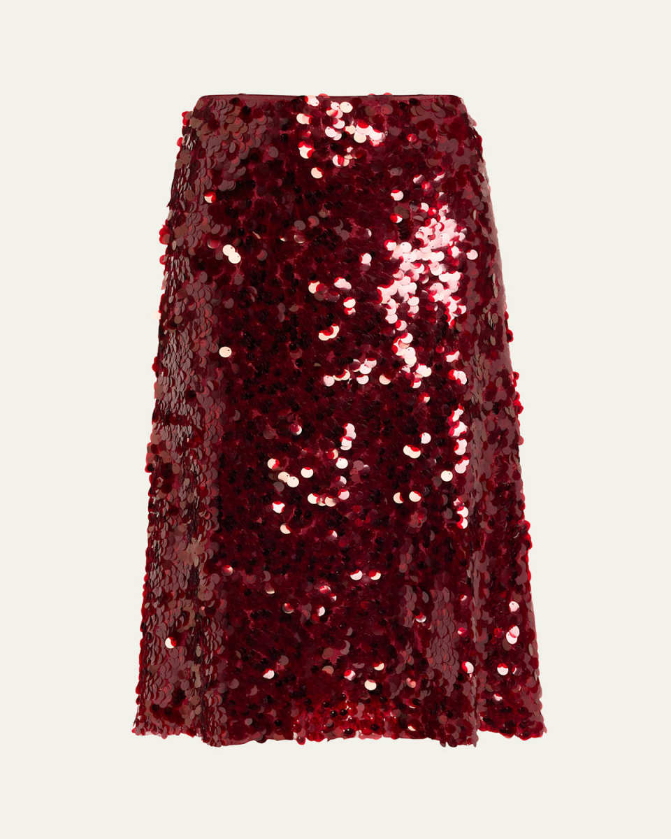 Lucite Straight Sequin Skirt